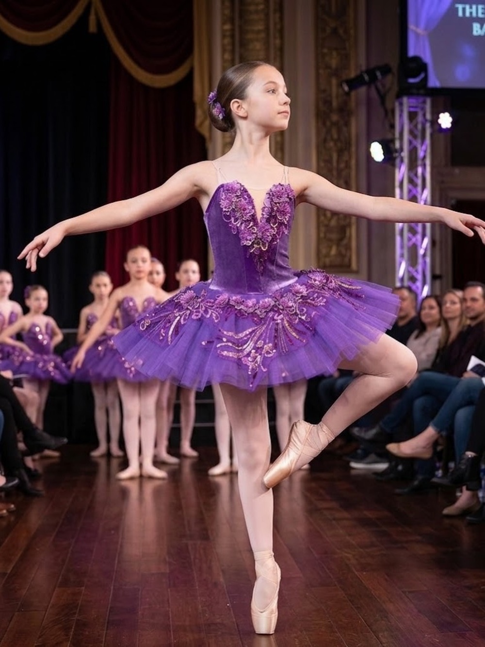 Costume Gallery Childs Large 10-14 Purple Professional Ballerina Tutu Leotard